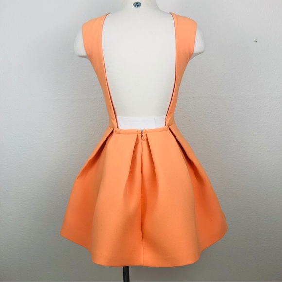 [AQ/AQ] Orange Structured Skater Floyd Dress - Picture 4 of 8